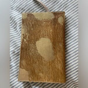 Mersea Cow Hide Gold and Tan Clutch